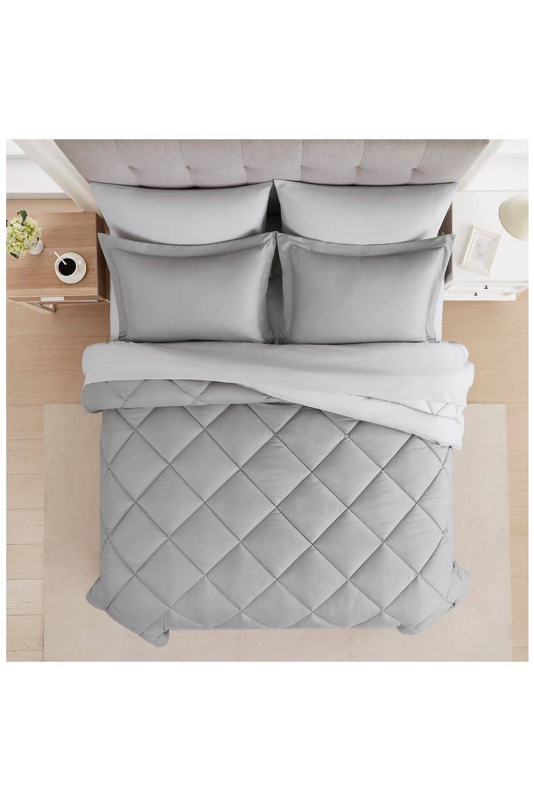 Solid Reversible 7-Piece Comforter Set, Alternate, color, GRAY