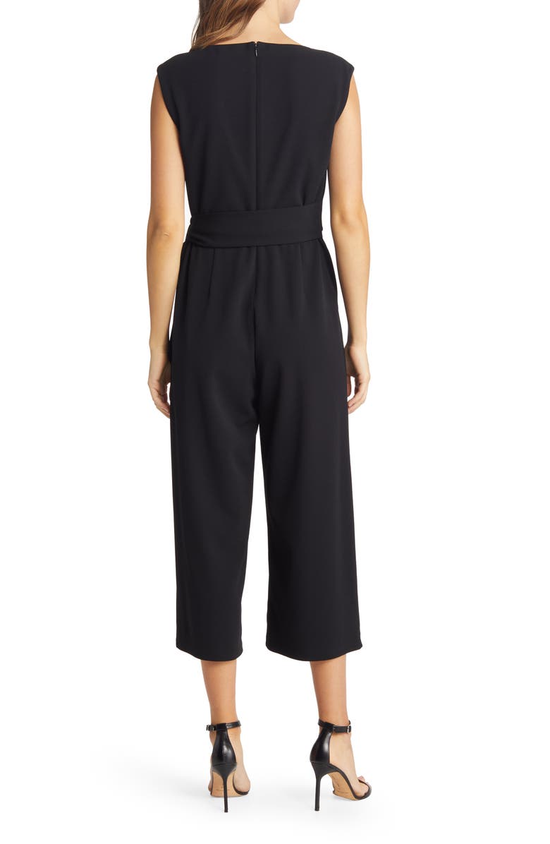 Tahari ASL Side Knot Crop Wide Leg Jumpsuit, Alternate, color, 