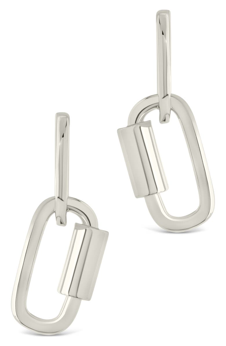 Sterling Forever Ellison Carabiner Drop Earrings, Alternate, color, Silver
