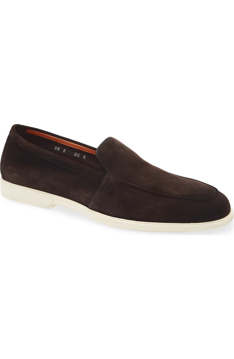 Santoni Malibu Slip-On Loafer, Main, color, Dark Brown