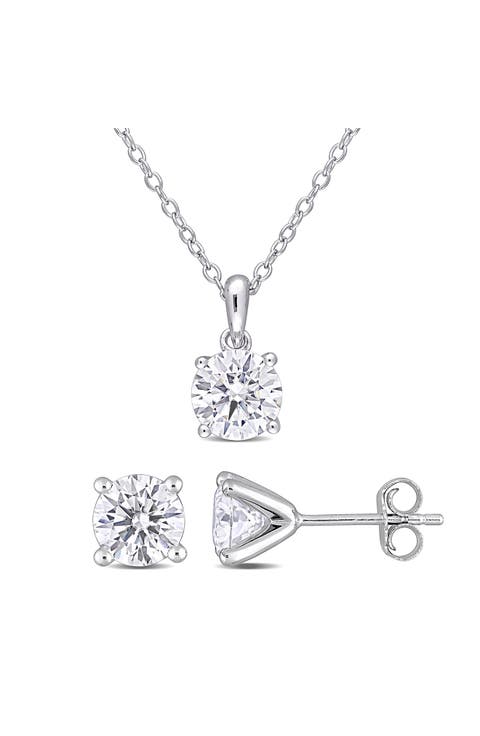 Dew Lab-Grown Moissanite Pendant Necklace & Stud Earrings