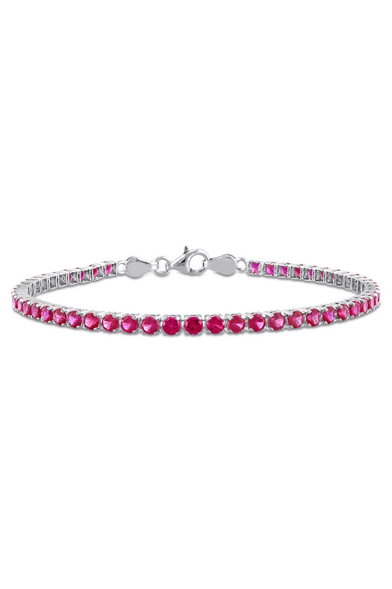 Gemstone Tennis Bracelet Sterling Silver, Main, color, Ruby