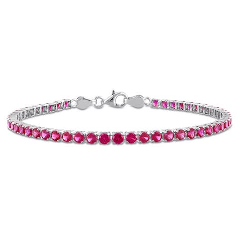 Gemstone Tennis Bracelet Sterling Silver