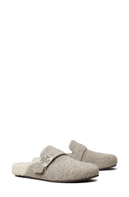 Tory Burch Mellow Faux Shearling Lined Mule In Gray