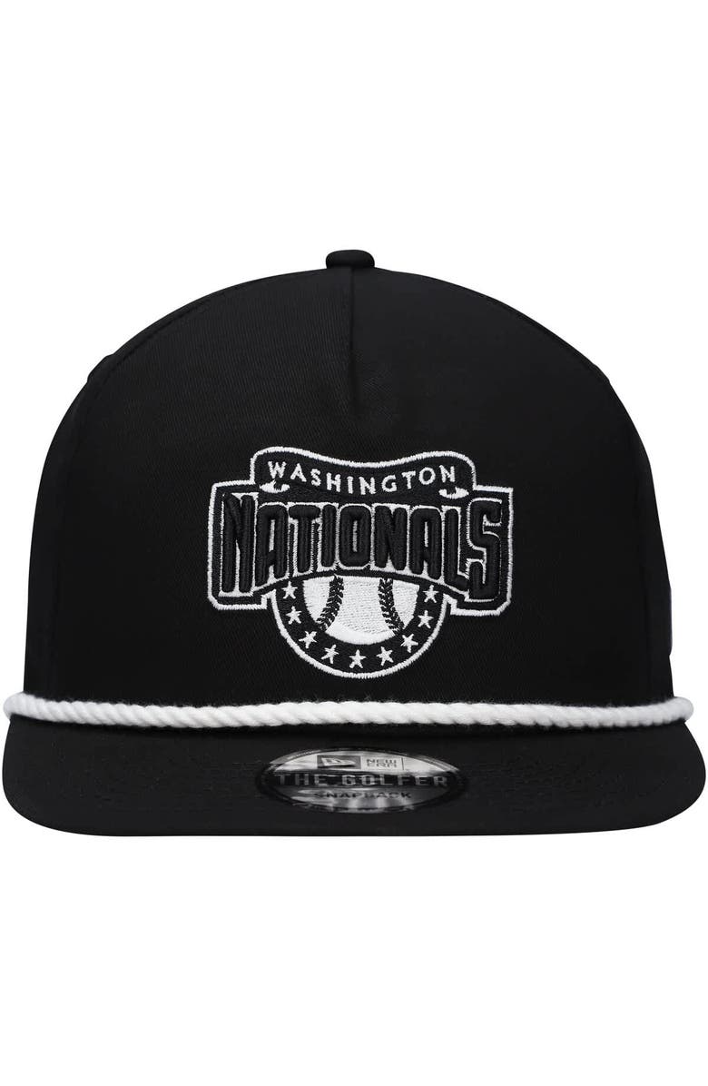New Era Men's New Era Black Washington Nationals Golfer Snapback Hat, Alternate, color, Black