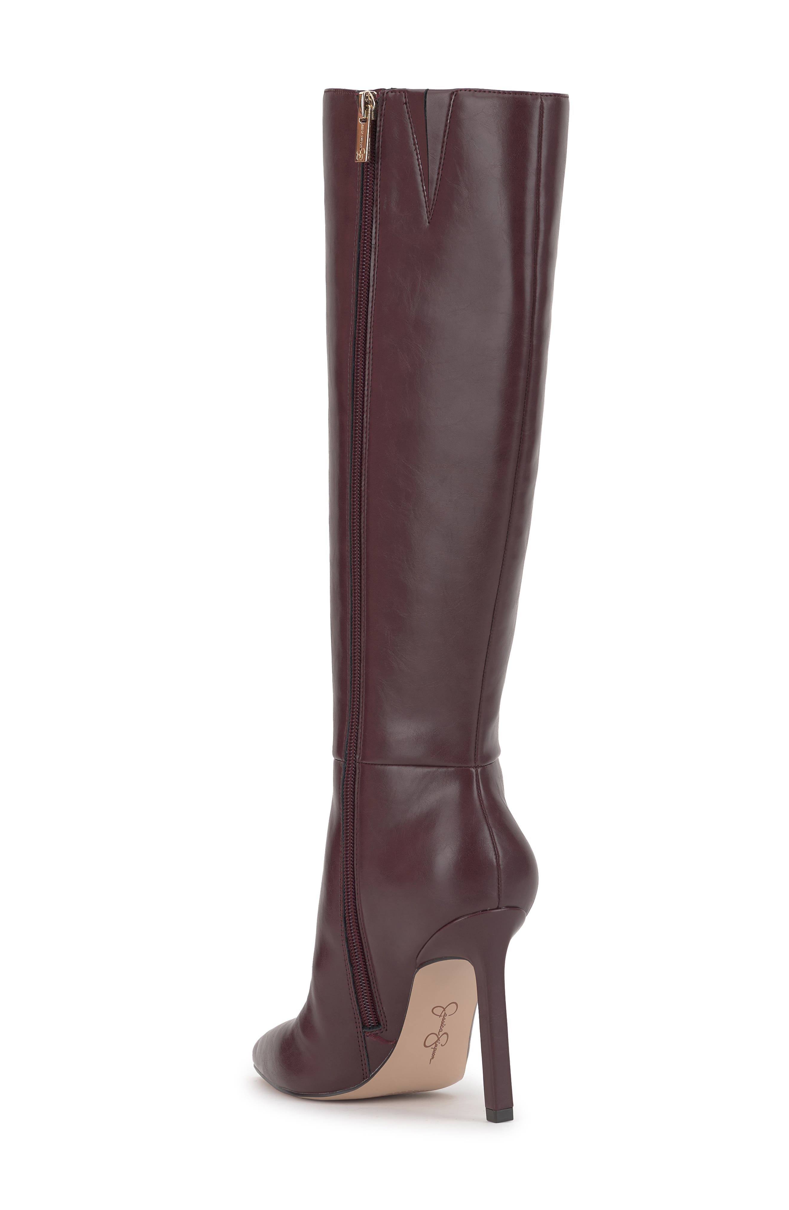 Dilea Faux Leather Knee High Boot, Alternate, color, CHERRY MAHOGANY
