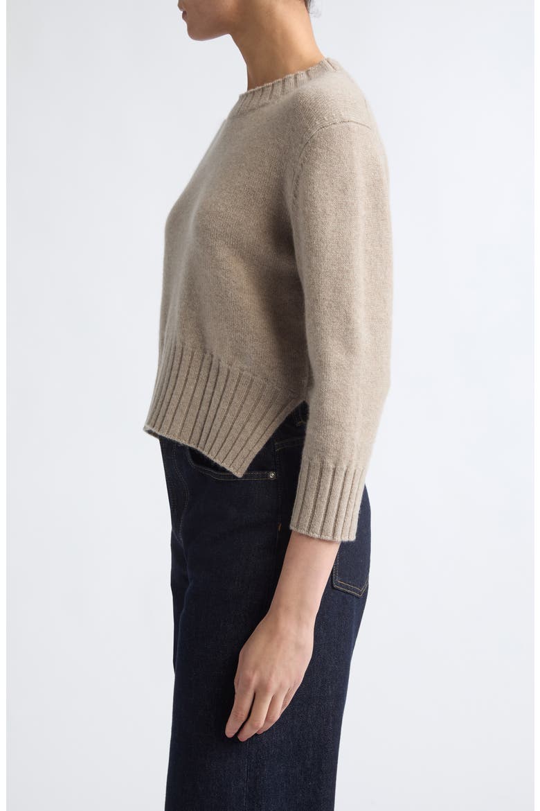 Mora Three-Quarter Sleeve Cashmere Sweater, Alternate, color, COAST BEIGE