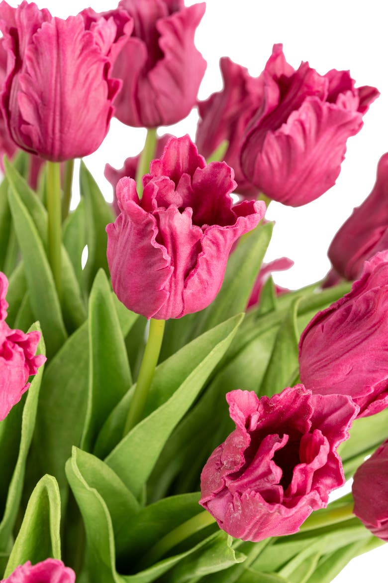 Claude RealTouch Tulip Toile Arrangement, Alternate, color, Fuschia