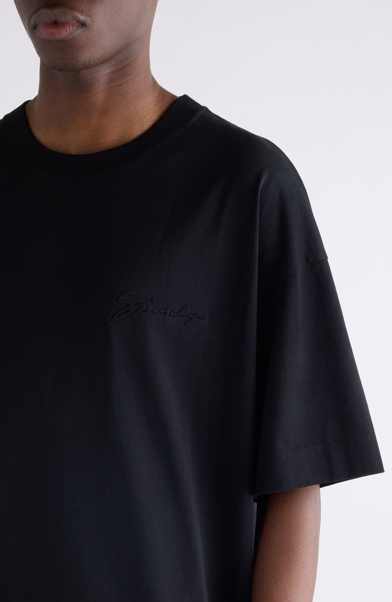 Givenchy Regular Fit Logo Embroidered T-Shirt, Alternate, color, Black