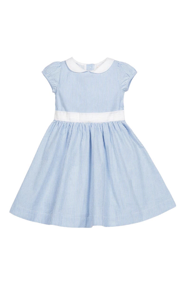 Hope & Henry Baby Girls' Organic Seersucker Peter Pan Collar Dress, Infant, Alternate, color, 