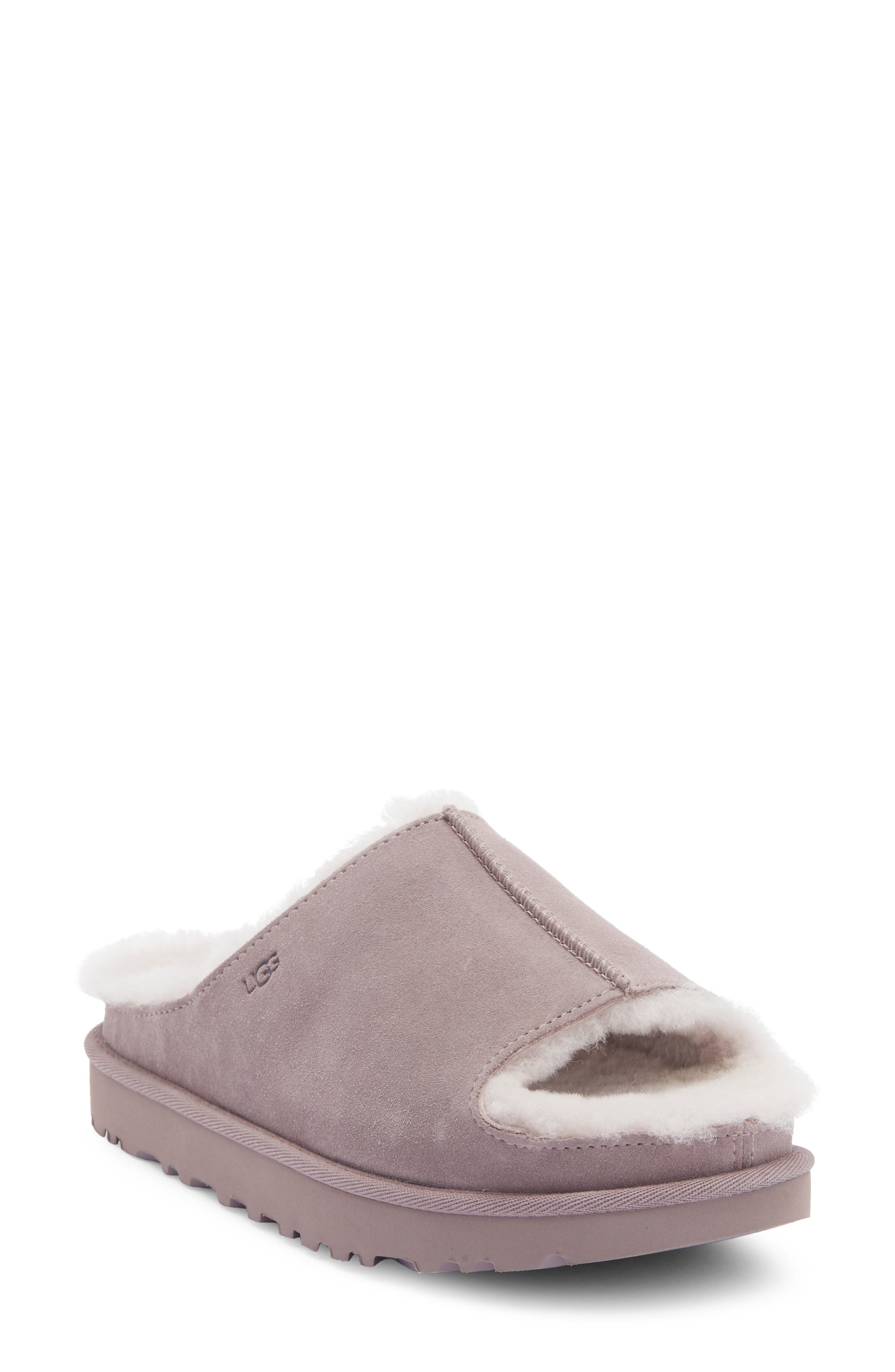 UGG<sup>®</sup> Greenport Genuine Shearling Lined Platform Slide Sandal, Main, color, Sugarplum