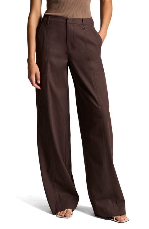 Mid Rise Wide Leg Panel Pants