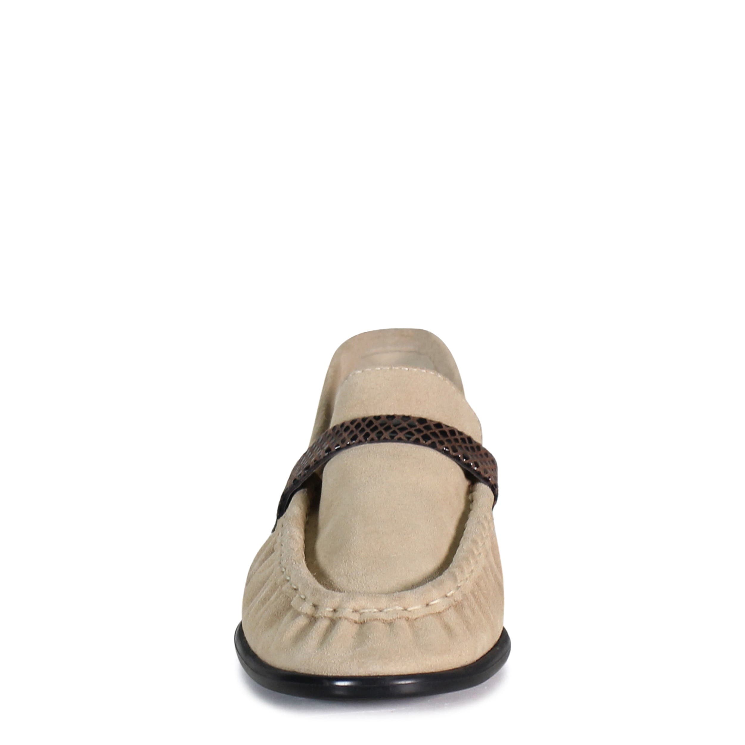 KNOT LESS Sleek Suede Penny Loafer, Alternate, color, Beige/Chocolate