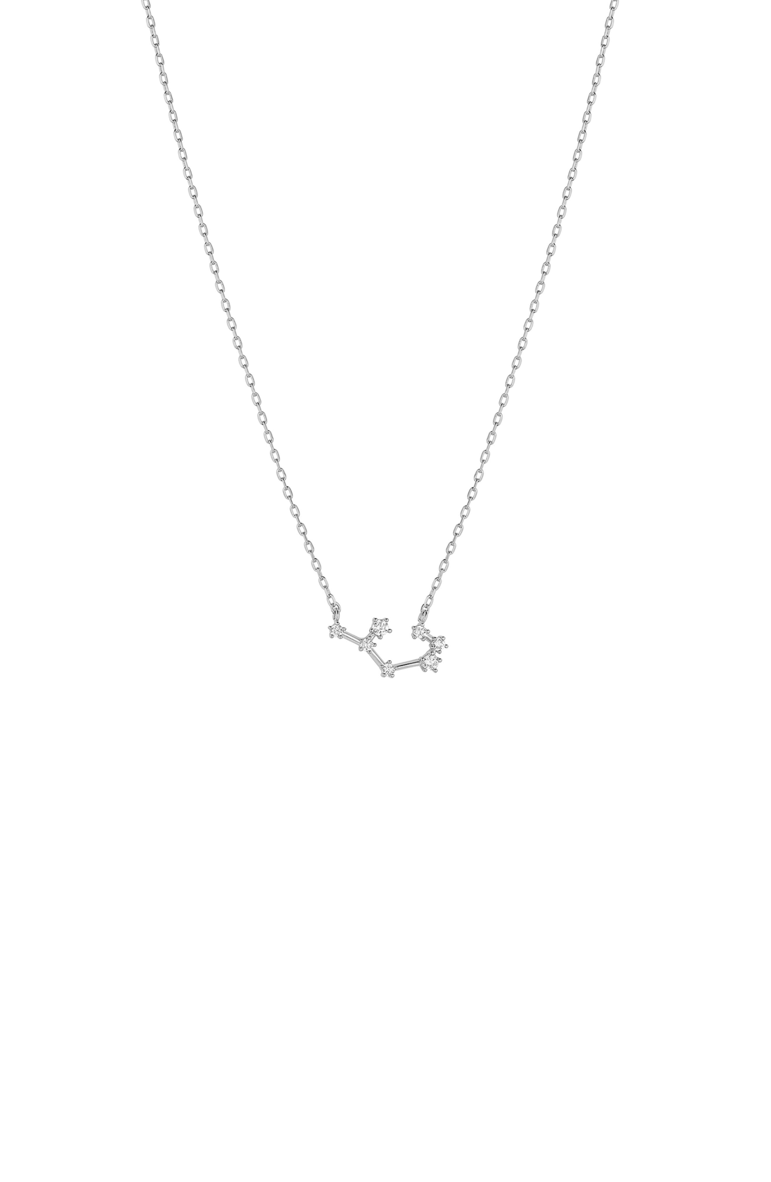 Bearfruit Jewelry 14k Gold Constellation Zodiac Necklace, 12 Zodiac Constellation Holiday Gift Idea In Silver