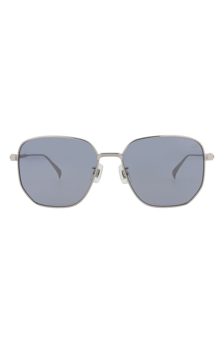 Dunhill 59mm Square Sunglasses, Main, color, Silver Silver Light Blue