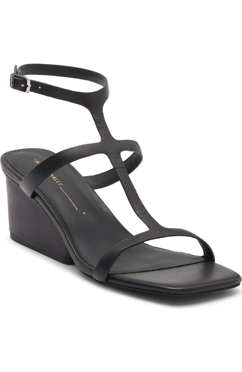 INTENTIONALLY BLANK Semy Ankle Strap Wedge Sandal, Main, color, Black