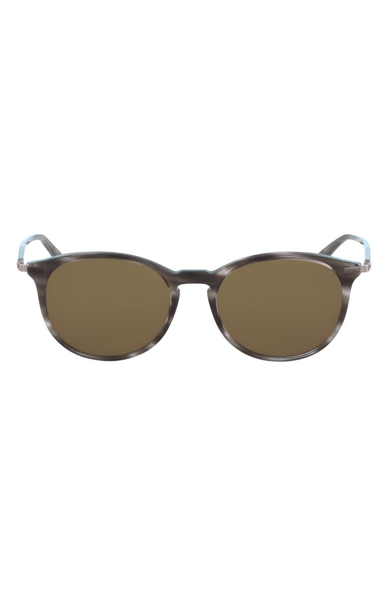 FERRAGAMO 53mm Round Sunglasses, Main, color, Striped Grey