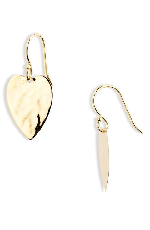 Classico Crinkle Heart Drop Earrings