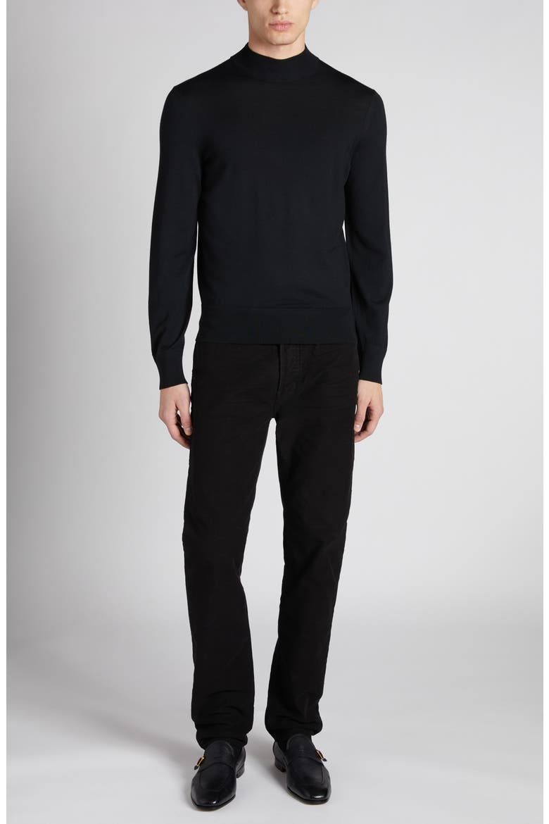 Cashmere & Silk Crewneck Sweater, Alternate, color, BLACK
