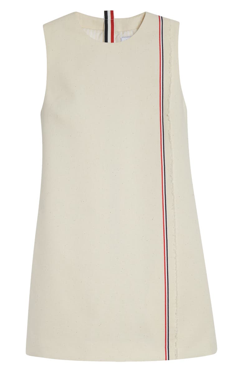 Thom Browne Sleeveless Cotton A-Line Minidress, Alternate, color, Muslin