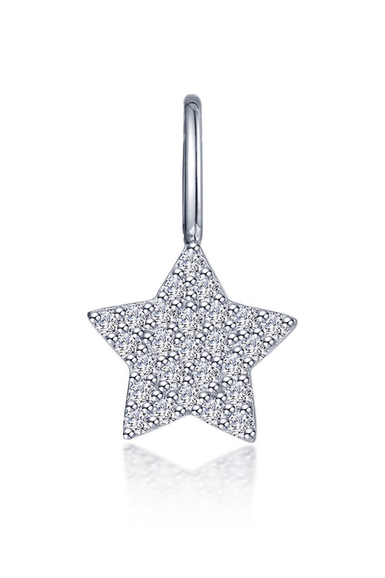 Star Pavé Simulated Diamond Charm, Main, color, SILVER