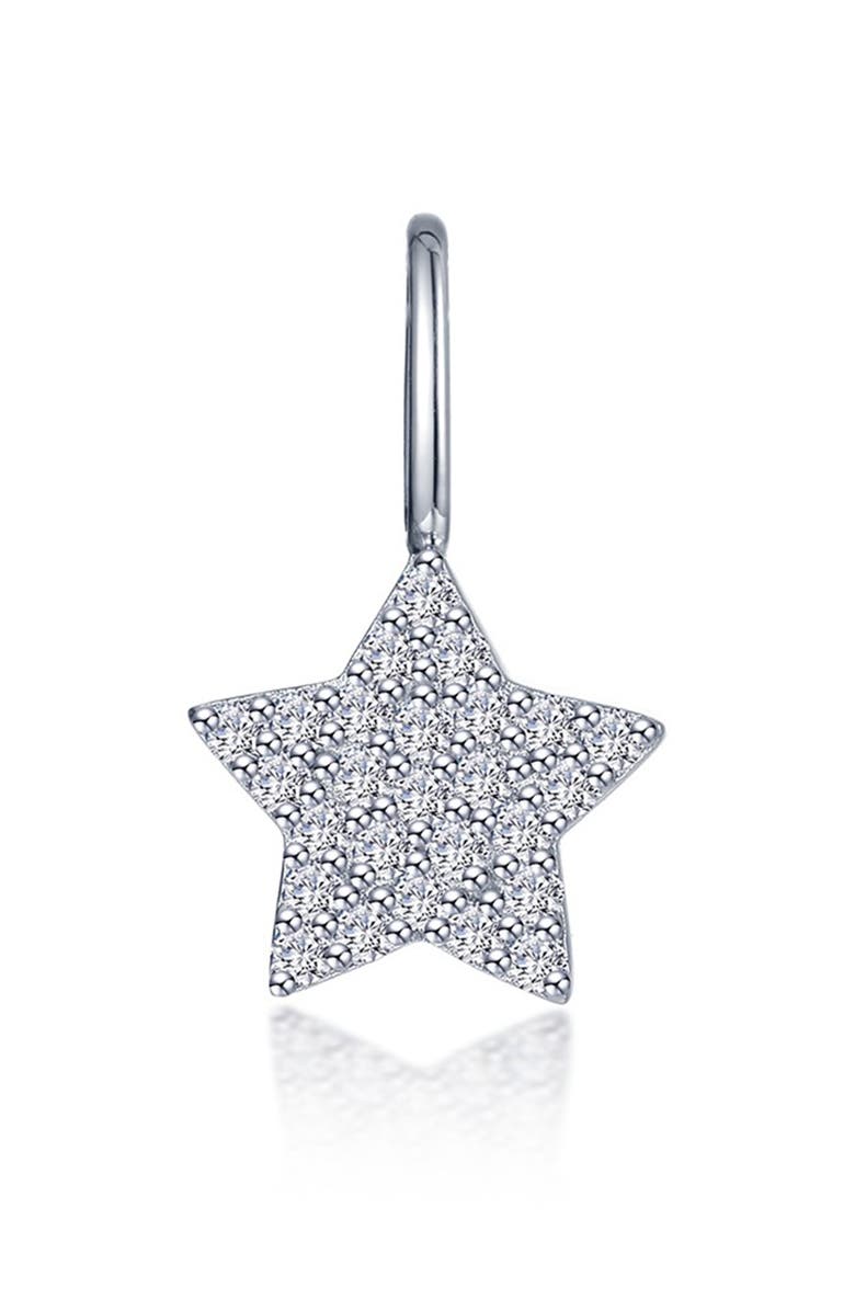 Lafonn Star Pavé Simulated Diamond Charm, Main, color, Silver