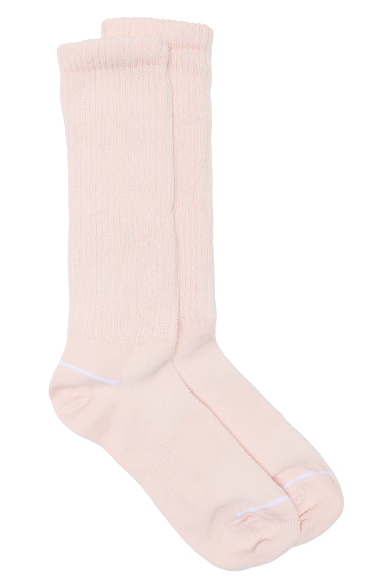 Athleisure Slouch Rib Crew Socks, Alternate, color, PINK PRIMROSE