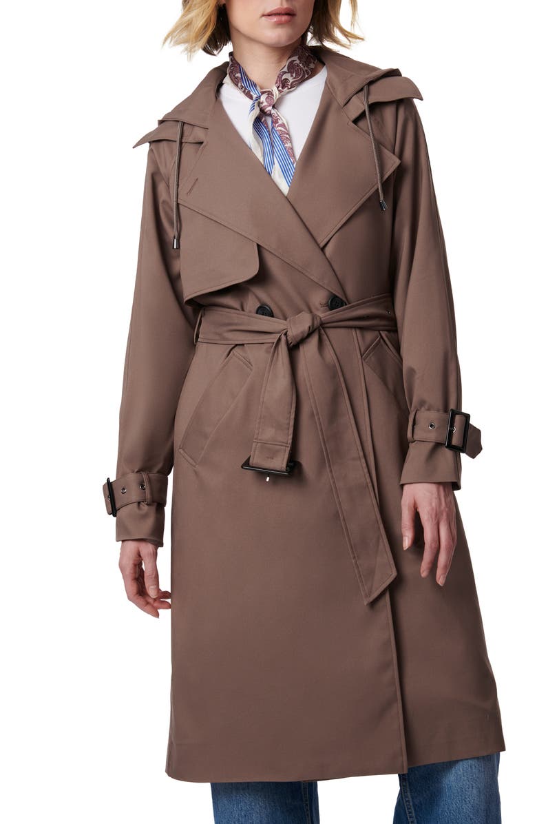 Double Breasted Hooded Trench Coat