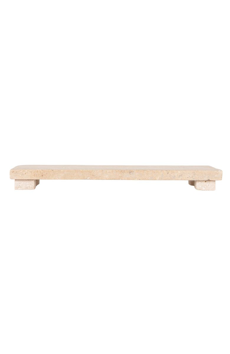 Storied Home Scandinavian Travertine Footed Charcuterie Board, Beige, Alternate, color, Natural