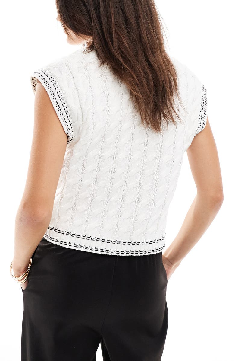 Miss Selfridge Cable Knit Vest, Alternate, color,