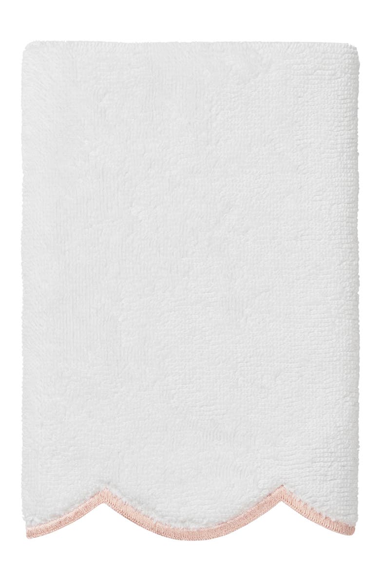 Adornia Scallop 3-Piece Towel Set, Alternate, color, WHITE/ PINK