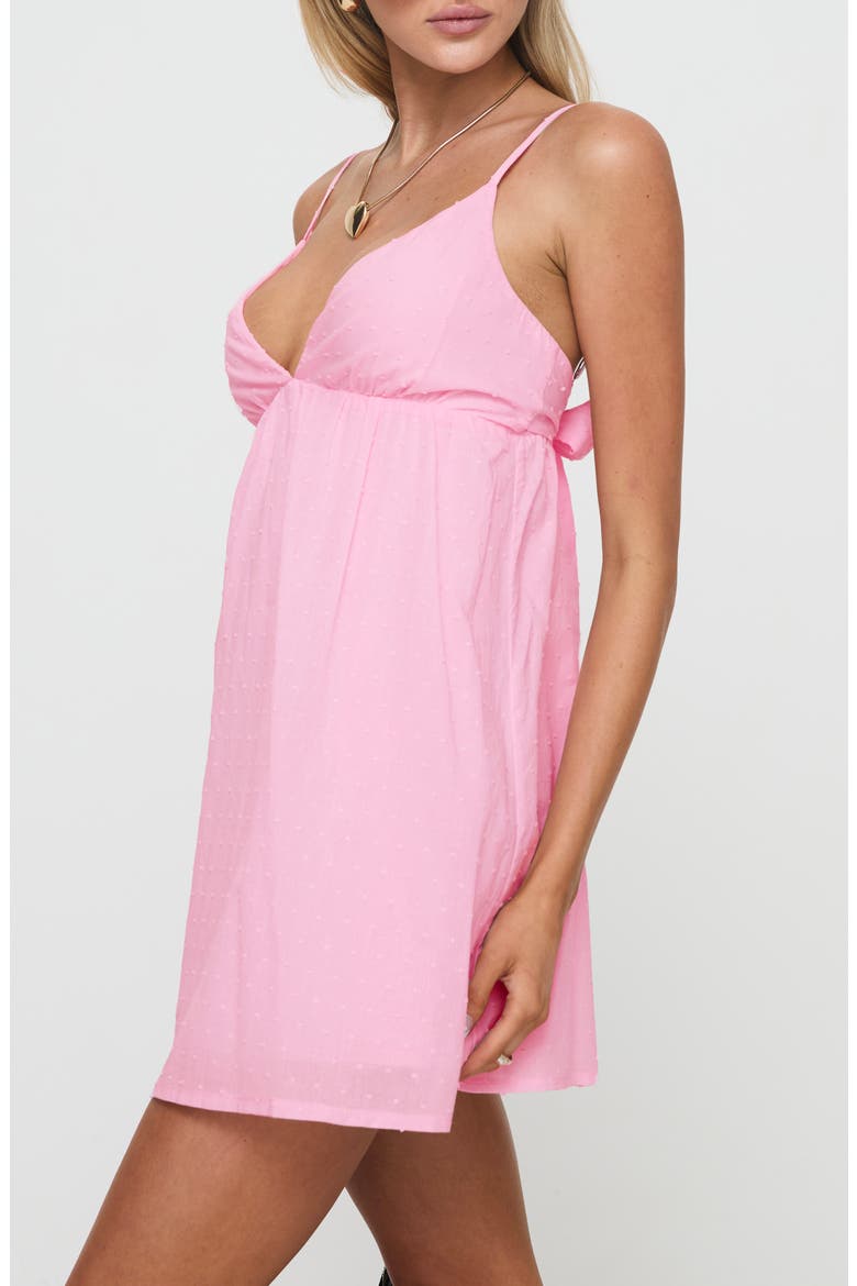Koko Swiss Dot Cotton Babydoll Minidress, Alternate, color, PINK
