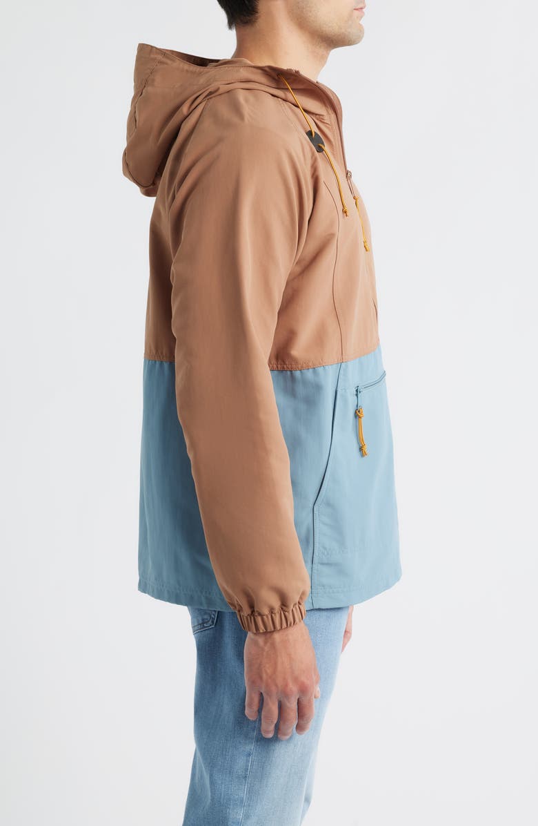 L.L.Bean Mountain Classic Water Resistant Colorblock Anorak, Alternate, color, Golden Ash/Cadet Blue