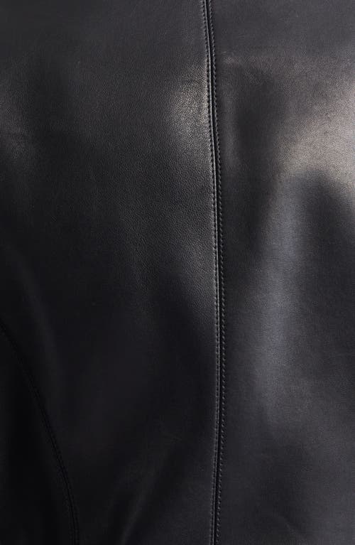 Balmain Lambskin Leather Basque Jacket In Black