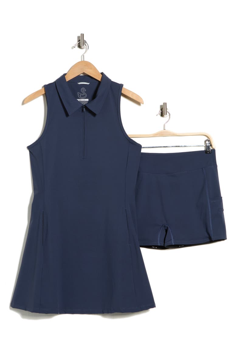 Swannies Millie Polo Dress & Shorts Set, Main, color, Navy