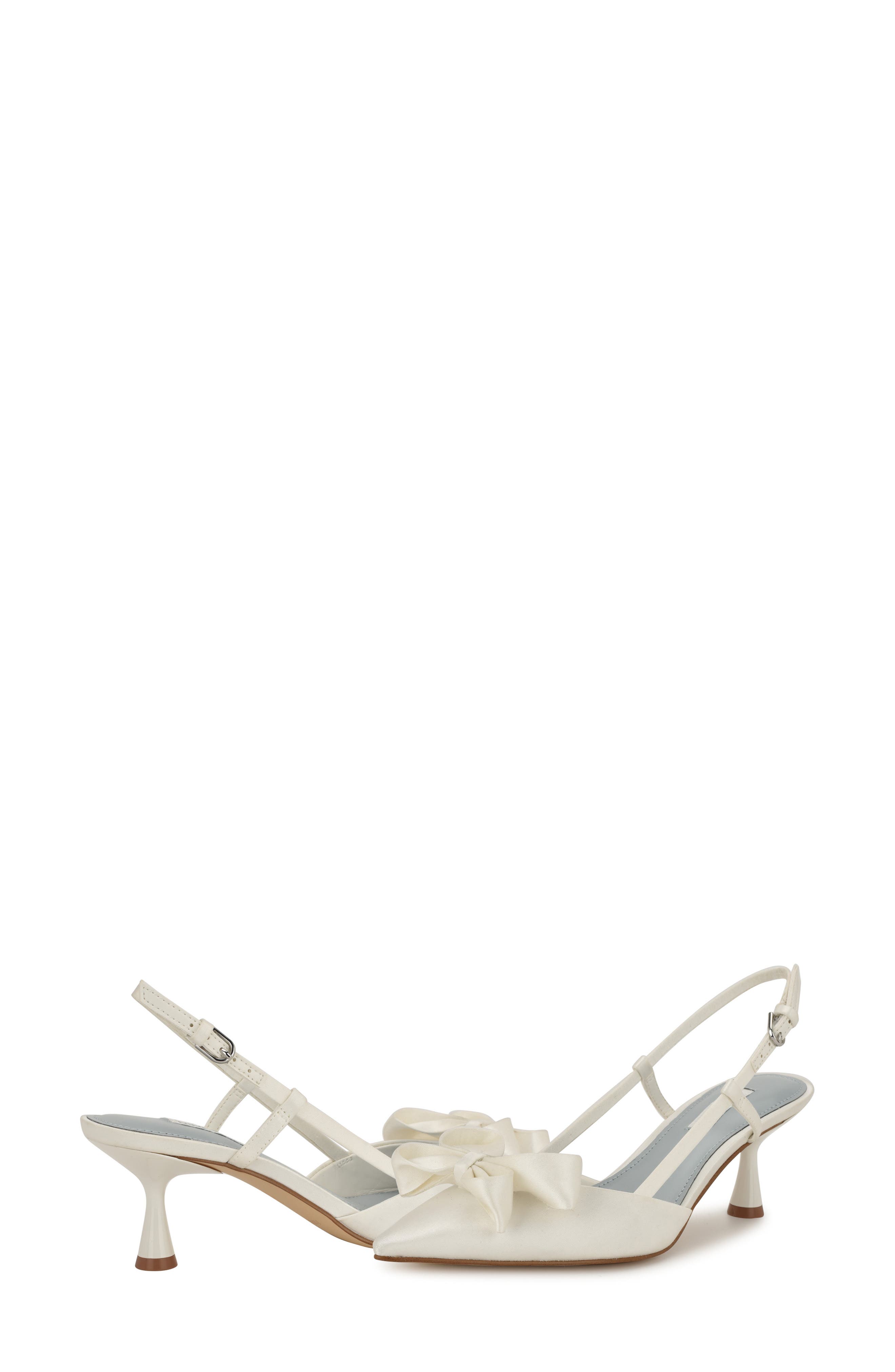 Nine West Raska Slingback Pointed Toe Pump, Alternate, color, White