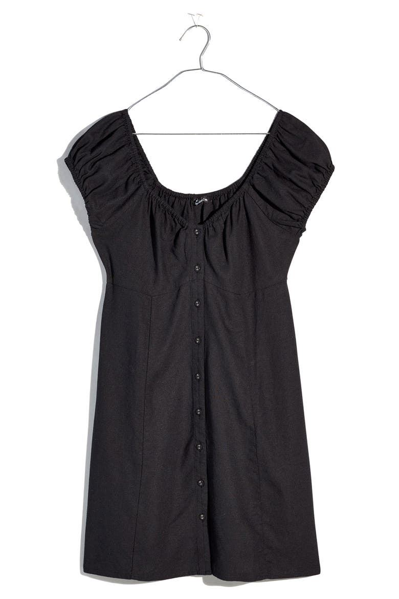 Margie Linen Blend Dress, Main, color, TRUE BLACK