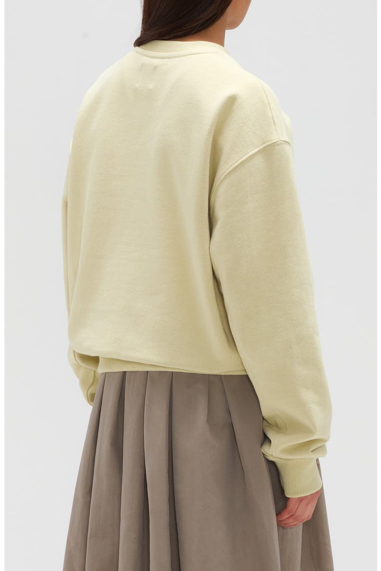 Made in USA Oversize Cotton French Terry Crewneck Sweatshirt, Alternate, color, YELLOW