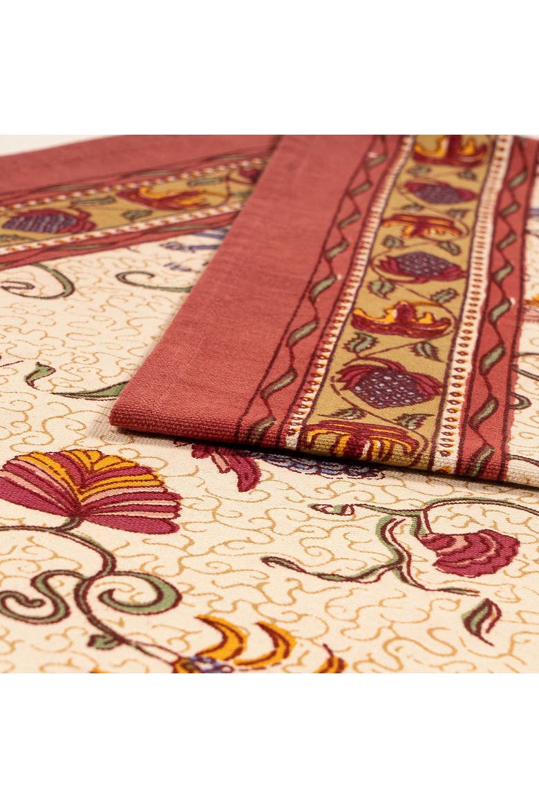 Fleur des Indes Runner, Alternate, color, Red/White 16" x 72"