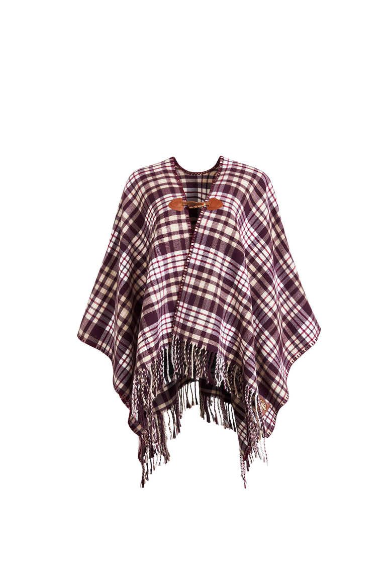 Caramel & Chocolate Check Cape, Main, color, Caramel & Chocolate