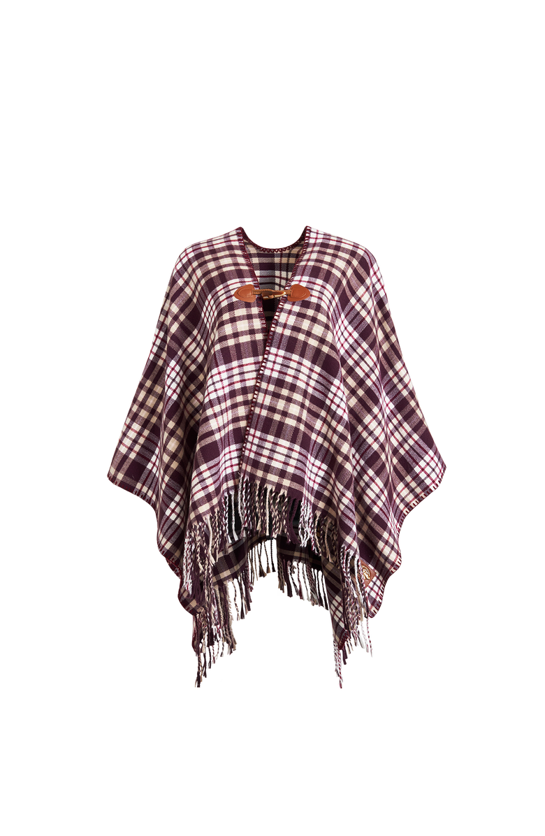 Fable England Caramel & Chocolate Check Cape, Main, color, Caramel & Chocolate