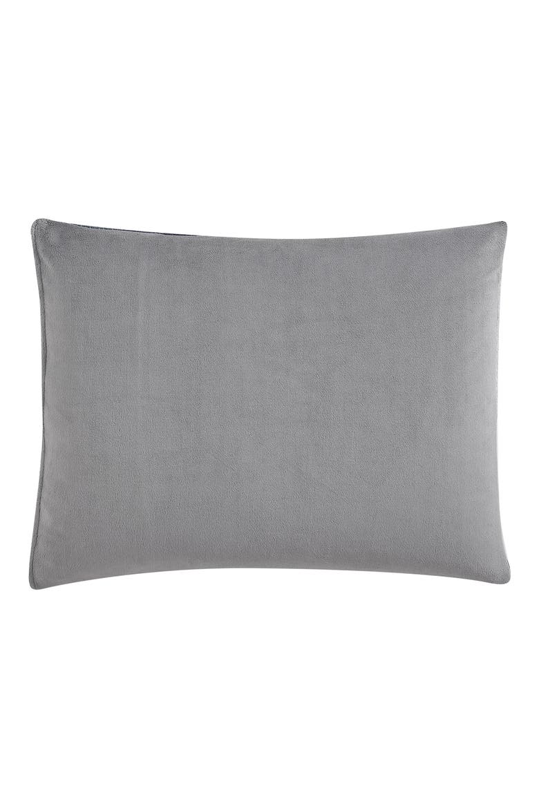Linden Stripe Plush Comforter Set, Alternate, color, NAVY