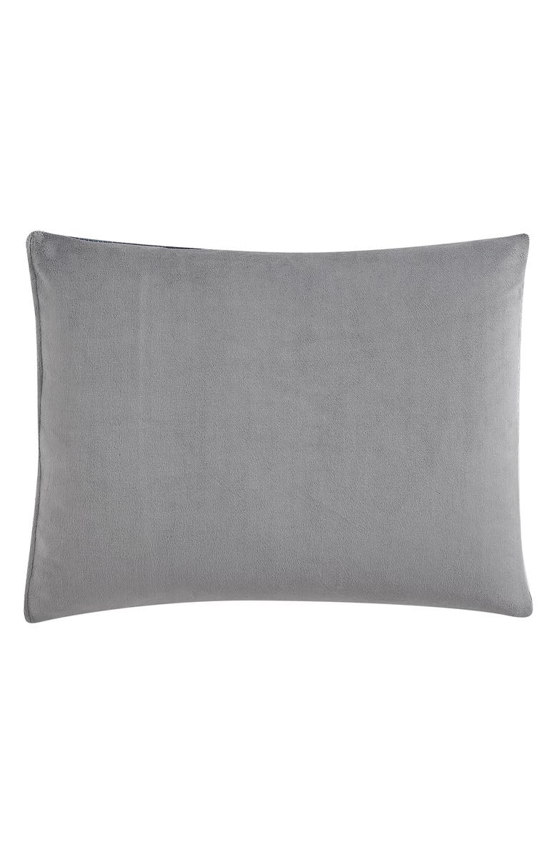 Nautica Linden Stripe Plush Comforter Set, Alternate, color, Navy