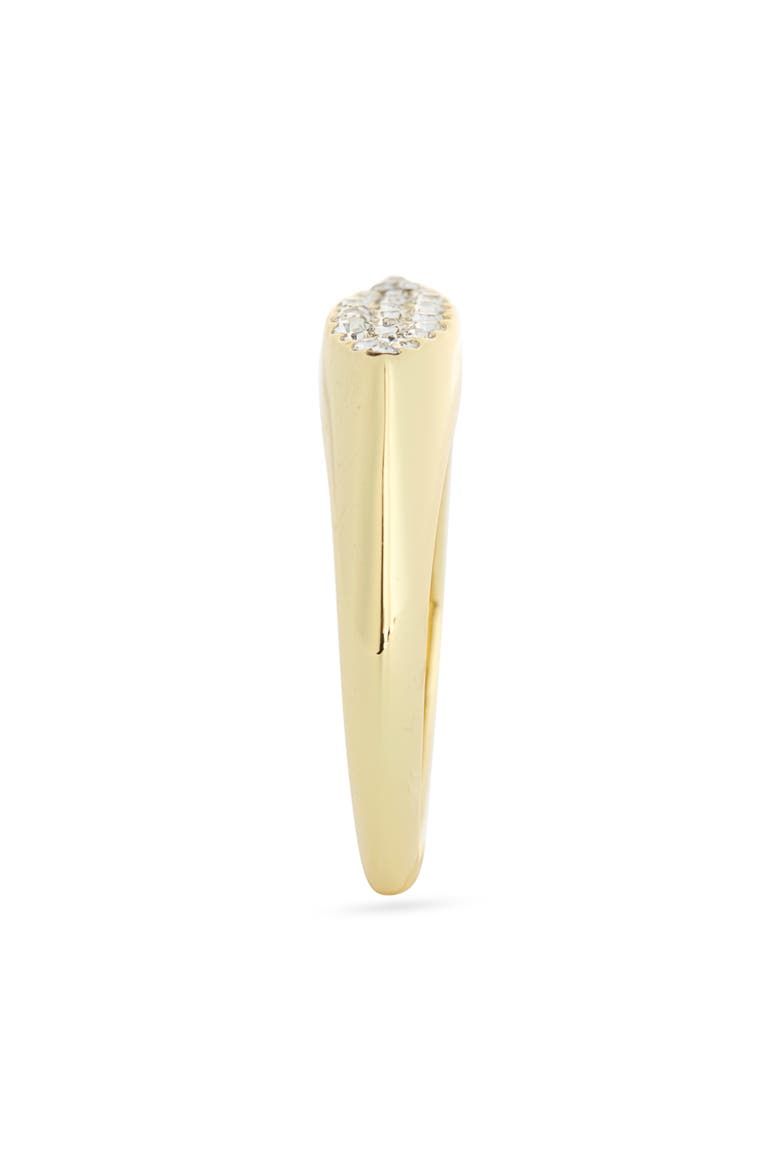 Pavé CZ Signet Ring, Alternate, color, CLEAR/ GOLD