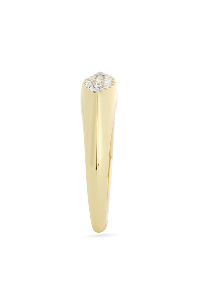 Covet Pavé CZ Signet Ring, Alternate, color, Clear/ Gold