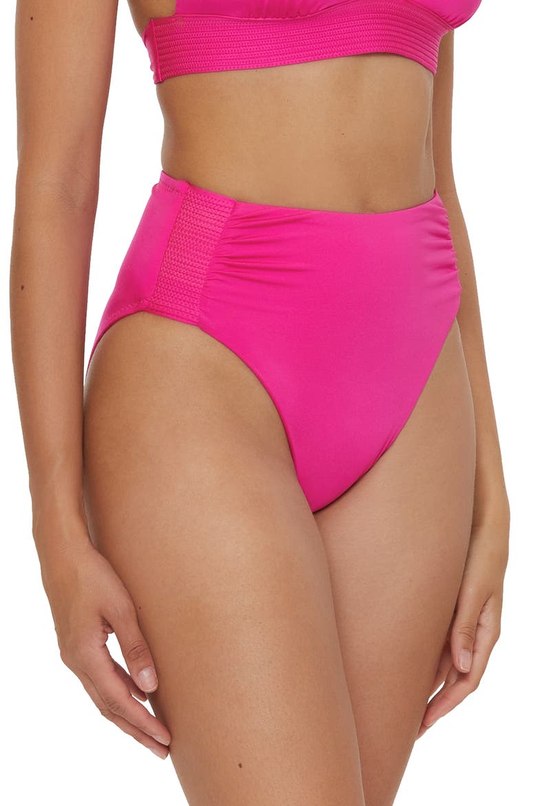 Monaco High Waist Swim Bottoms, Alternate, color, PINK PARADE
