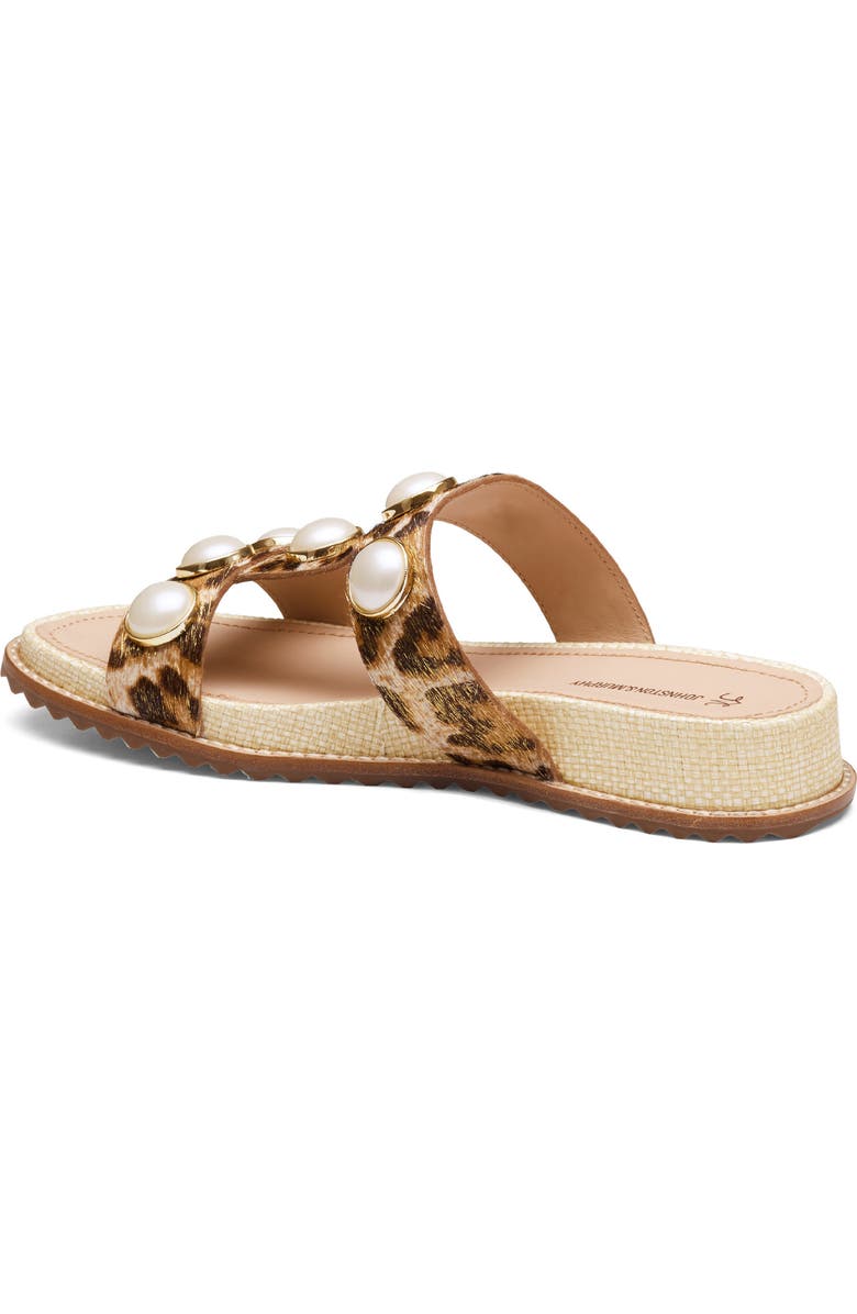 Johnston & Murphy Chandler Embellished Genuine Calf Hair Wedge Slide Sandal, Alternate, color, Gold Leopard Haircalf