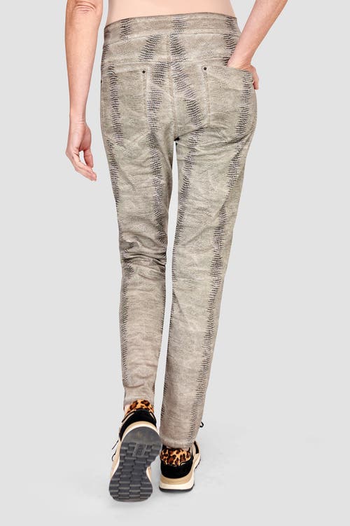 ALEMBIKA ALEMBIKA SNAKE SKIN PRINT SLIM-FIT STRETCH JEANS