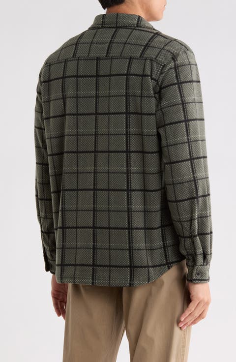 Cascade Buffalo Plaid Microfleece Button-Up Shirt