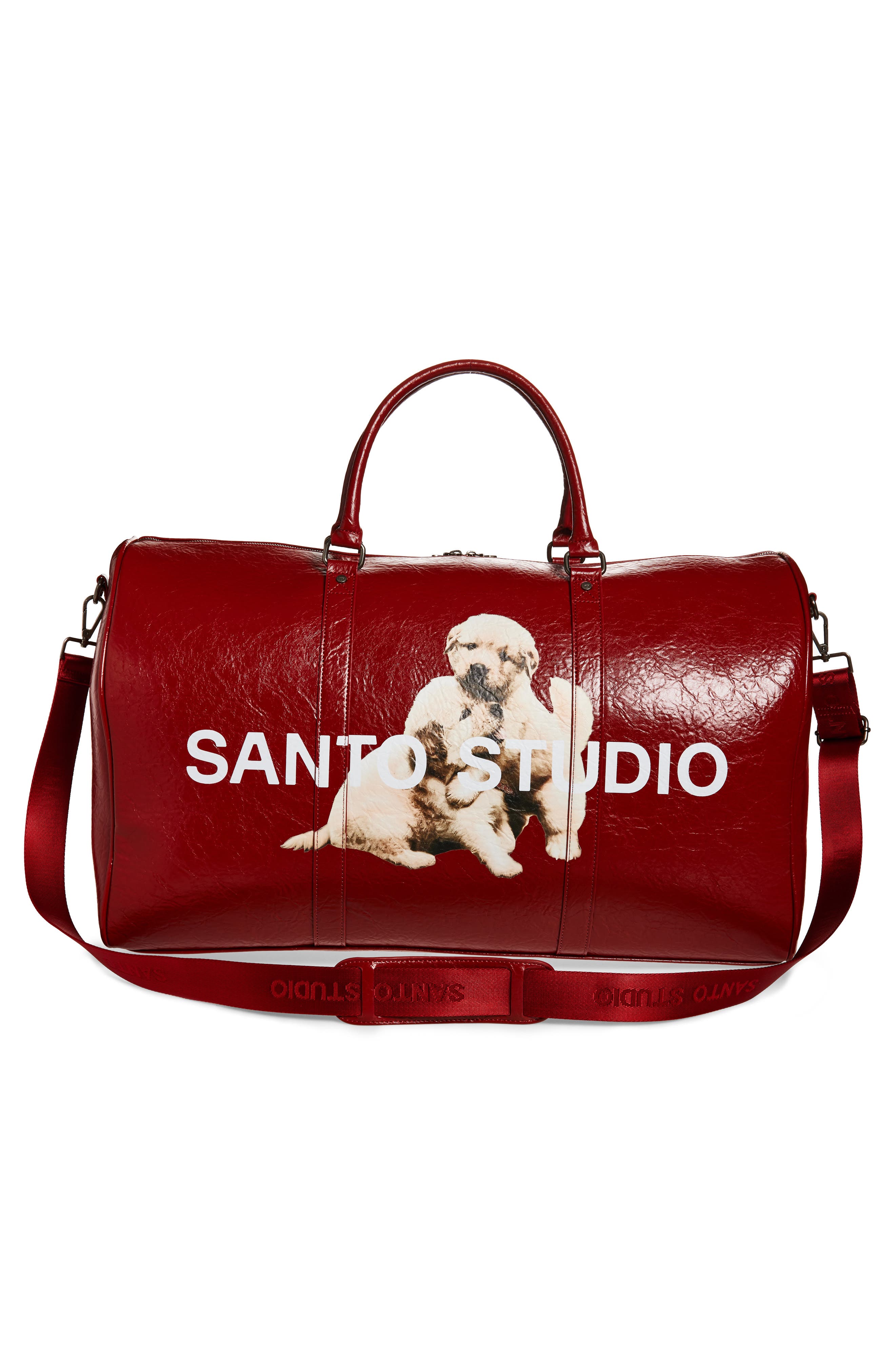 SANTO STUDIO Jasmine Tookes Red Duffel Bag, Alternate, color, Merlot